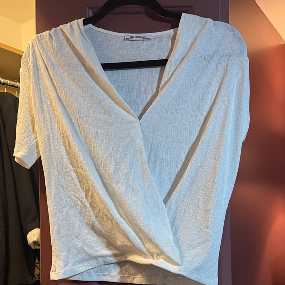 Zara Tops - Zara Cream V-Neck Blouse